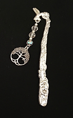 tree of life bookmark-4-125mm silver hummingbird with leaded glass crystals